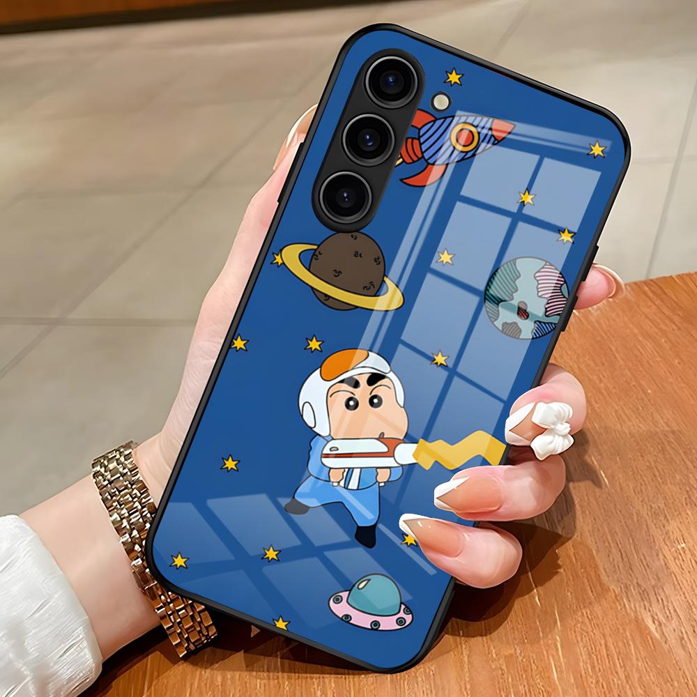 C-Crayon Cartoon Shin Chan Phone Case For Samsung S26 S25 Edge Ultra S23 S22 S21 S20 Ultra Plus S24 Fe A54 A53 A25 Glass Cover