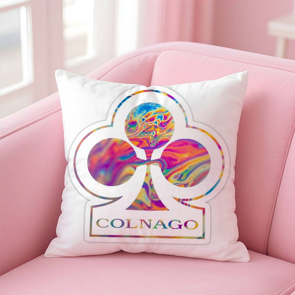 Racing CColnagos Bicycle Logo Pillow Case Antidustmite Pillowcase Invisible Zipper Silky Short Plush Sofa Cushion Cover