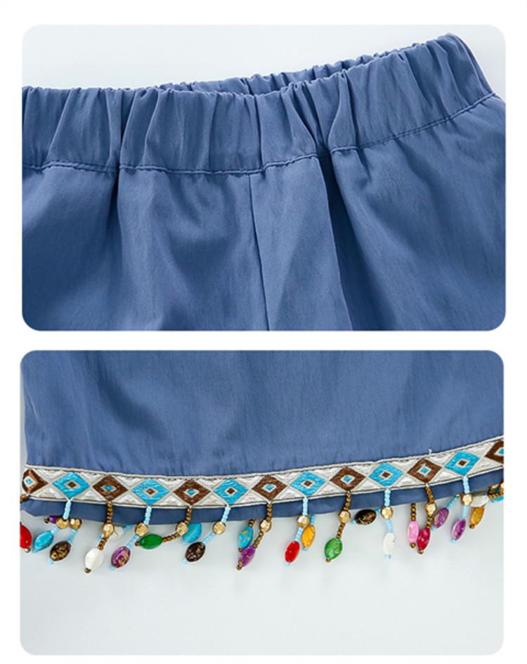 2026 Bohemian Summer Outfit for Girls: Sleeveless Vest & Wide-Leg Pants Set (Small/Medium)