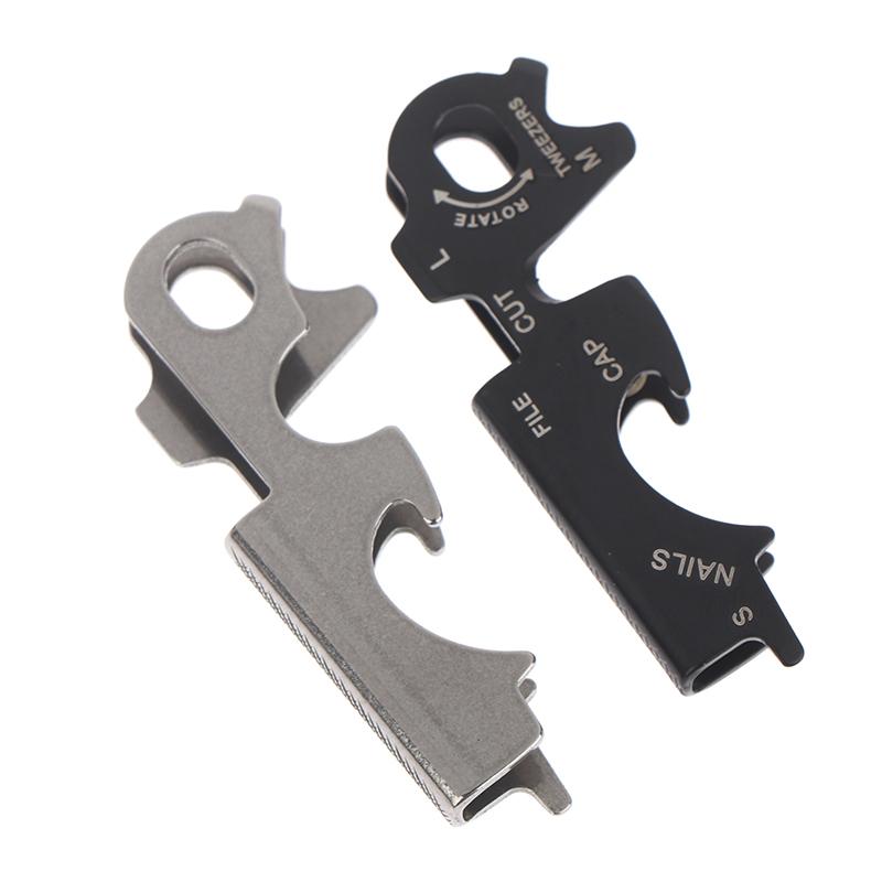 1Pc Stainless Steel Keychain Hook Plier Nail File Bottle Driver Screwdriver Bottle Opener For Outdoor Camping Survival Gear Tool