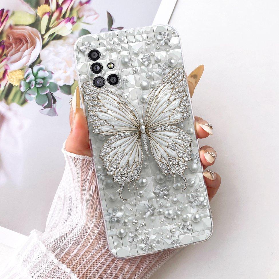 For Samsung A51 5G Clear Case A516F Cute Cat Fashion Butterfly Funny Painted Cover For Samsung Galaxy A51 5G Casing A516B