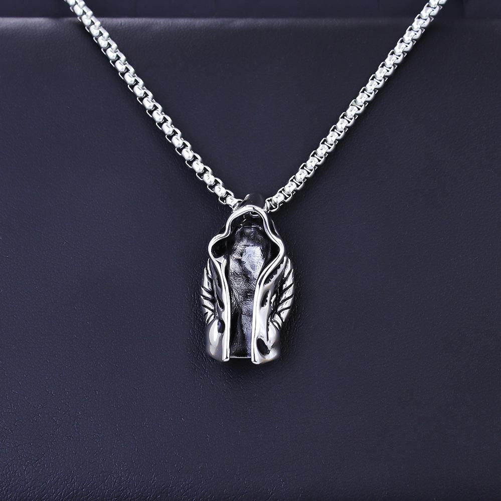 Retro Dark Style Assassin Cloak Windbreaker Pendant Retro Punk Necklace Pendant