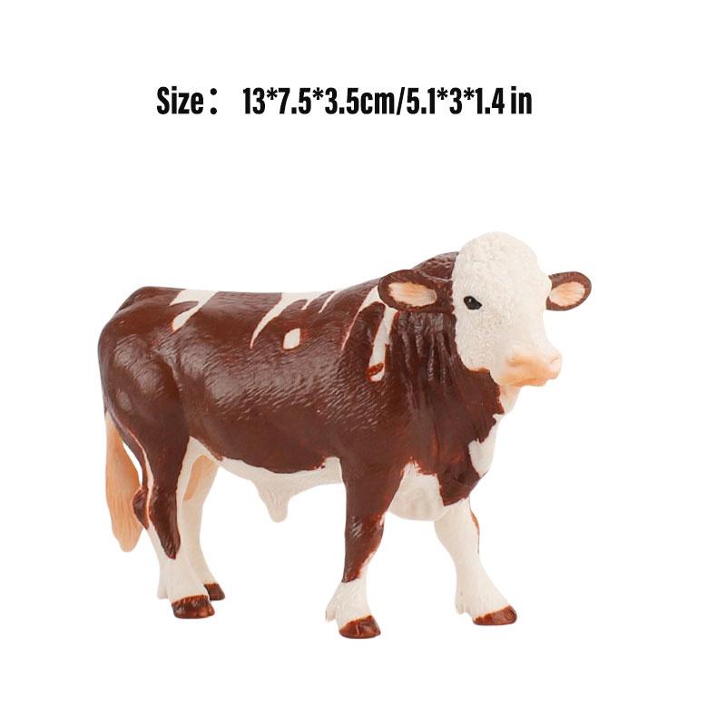 Educational Toy Animal Model Simulation Farm Animal Figures Kid's Gift Plastic Material Cow Category 14x8cm Size