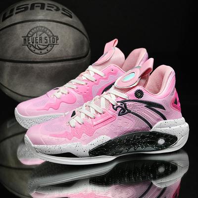 Scarpe da Basket Professionali da Donna Unisex Rosa Luminoso Mesh High Top Scarpe da Basket da Uomo Scarpe Sportive con Zeppa Antiscivolo Per Uomo