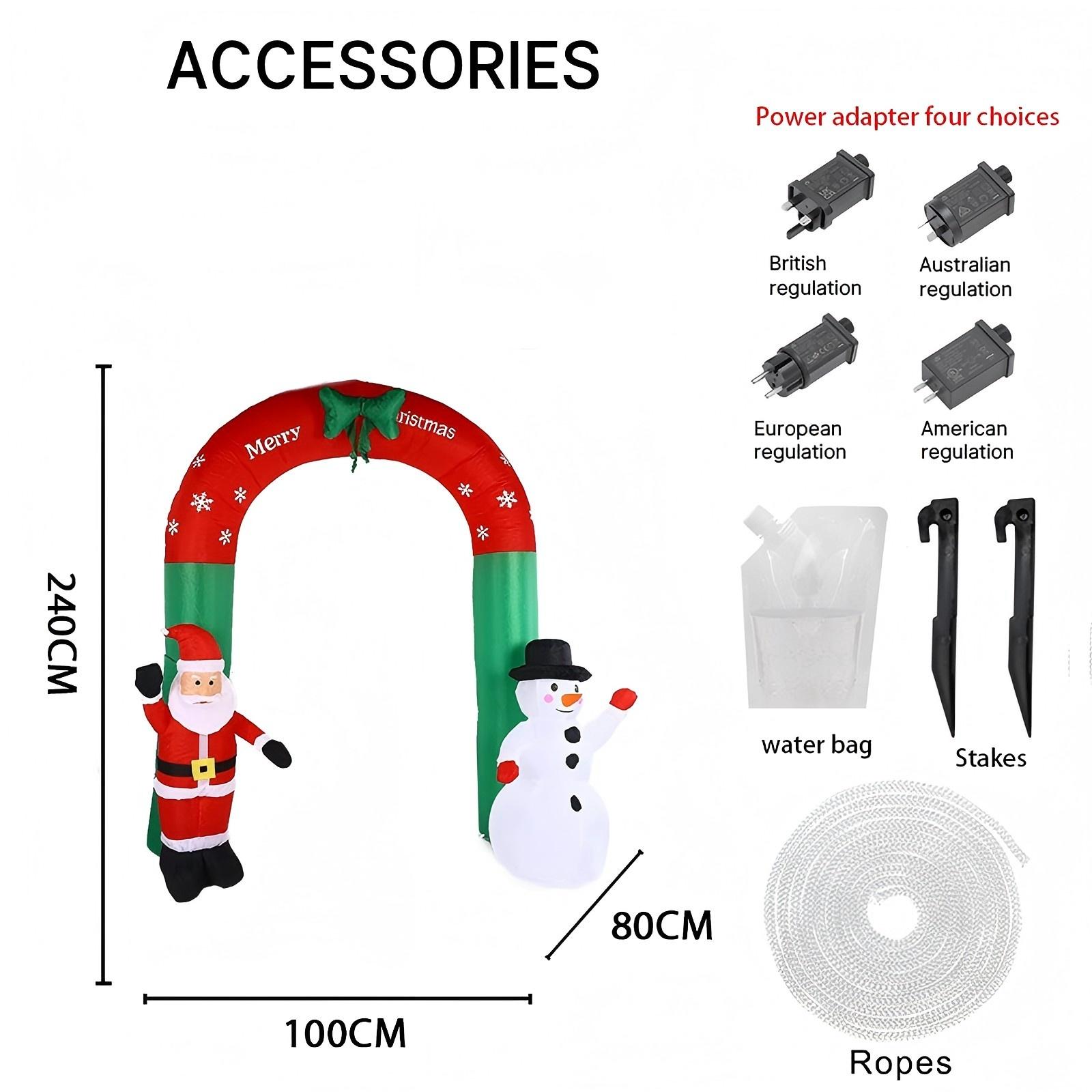 

7.87FT Inflatable Arch Santa Claus Snowma Toy With LED Lights Xmas Yard Lawn Party Decor Christmas Home Supplies Ornaments Gifts RU