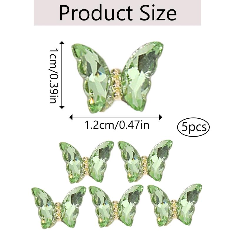 1Bag Butterfly Nail Charms Eye Catching Decorations with Rhinestones DIY Project Clothing Embellishment