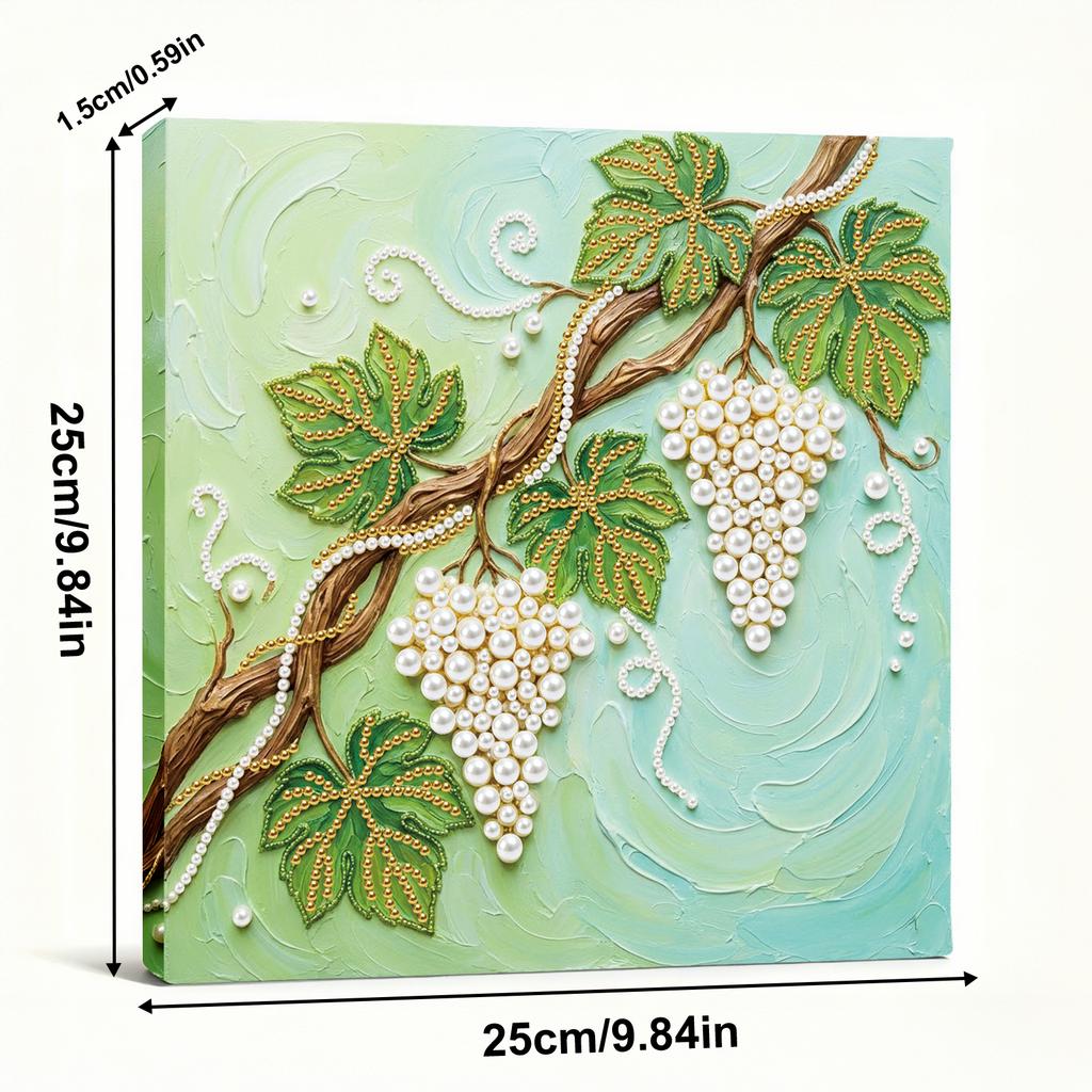 DIY Pearl Diamond Dots Paintings Picture Arts Craft With Frame Art Diamond Painting for Adults/Beginners Gift Home Decor 25x25cm