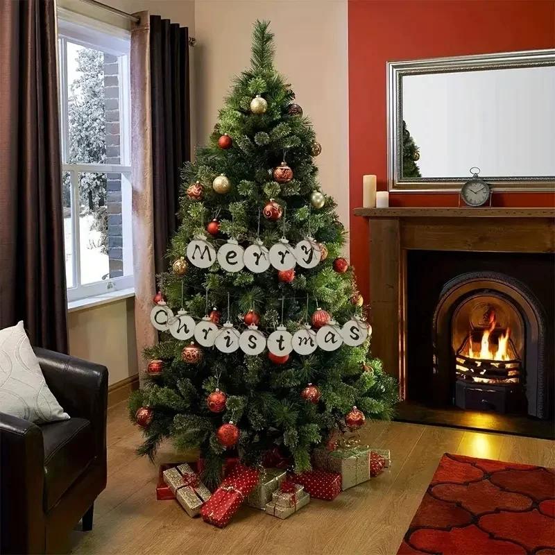 10Pcs DIY Round Blank Christmas Wooden Crafts Ornaments DIY Christmas Tree Ornaments Hanging Decorations