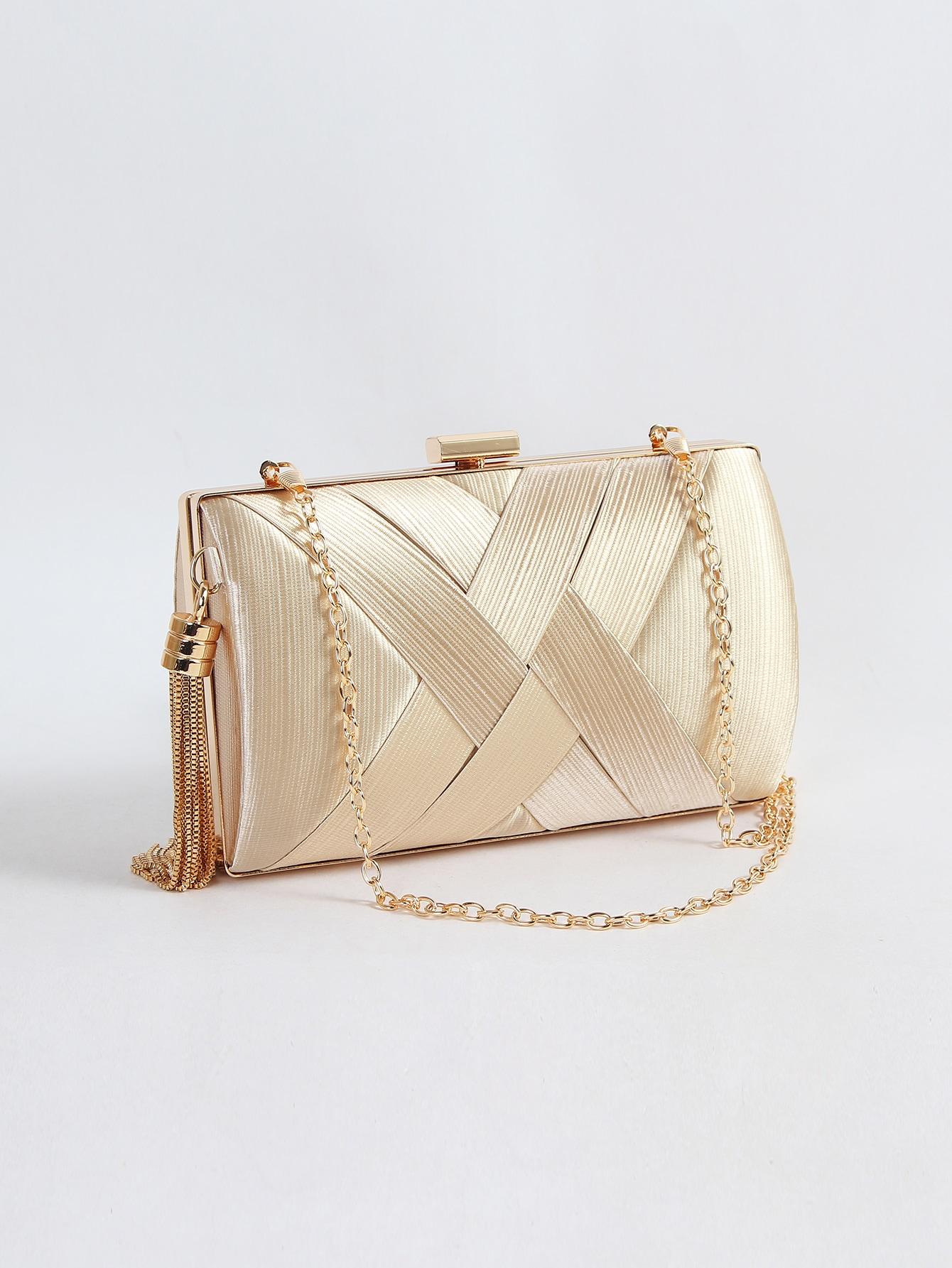 

Women Clutch Bag Evening bag Fringed Evening Handbag,Lady Party Wedding Clutch Purse Chain Shoulder Cross Body Bag Mini(Max Length 20cm)