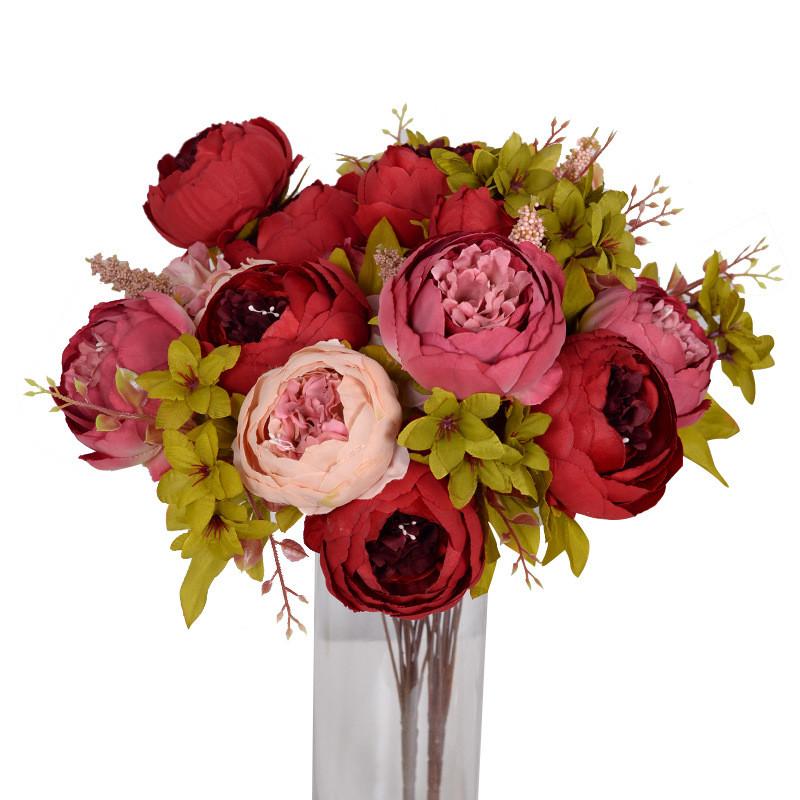 13 Head Artificial Core Peony Flower With Lifelong Beauty For Decoration House
