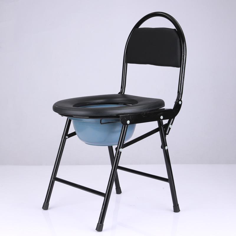 Mobile Folding Toilet Chair for Elderly, Disabled, or Pregnant Users with Reinforced Lifting Feature
