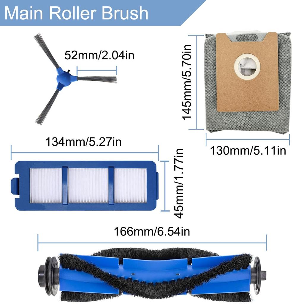 EATBALE and Eufy Robovac Clean G40 G40 Hybrid G40 Robot Vacuum Replacement 1 Main 4 Side 2 Dust 2 HEPA Replacement Roller Edge and G40+ / G40+ /
