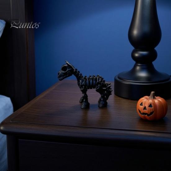 Modern Aesthetic Room Decor 3D Printed Horse Skeleton Figurines, Articulated Ornaments, Movable Joints Creative Desk Toy for Adults Fidgety