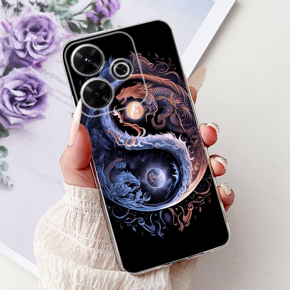 Clear Casing For Xiaomi Poco M6 Plus Cover For Xiaomi Poco M6 4G Case Luxury Butterfly Love Fashion Flowers Cool Lion Painted