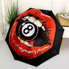 1PC Lips Eight Ball Automatic Folding Umbrella - Compact 8-Rib Design, Durable Plastic & Iron, Lightweight for Outdoor Daily Use, Festive Gift042