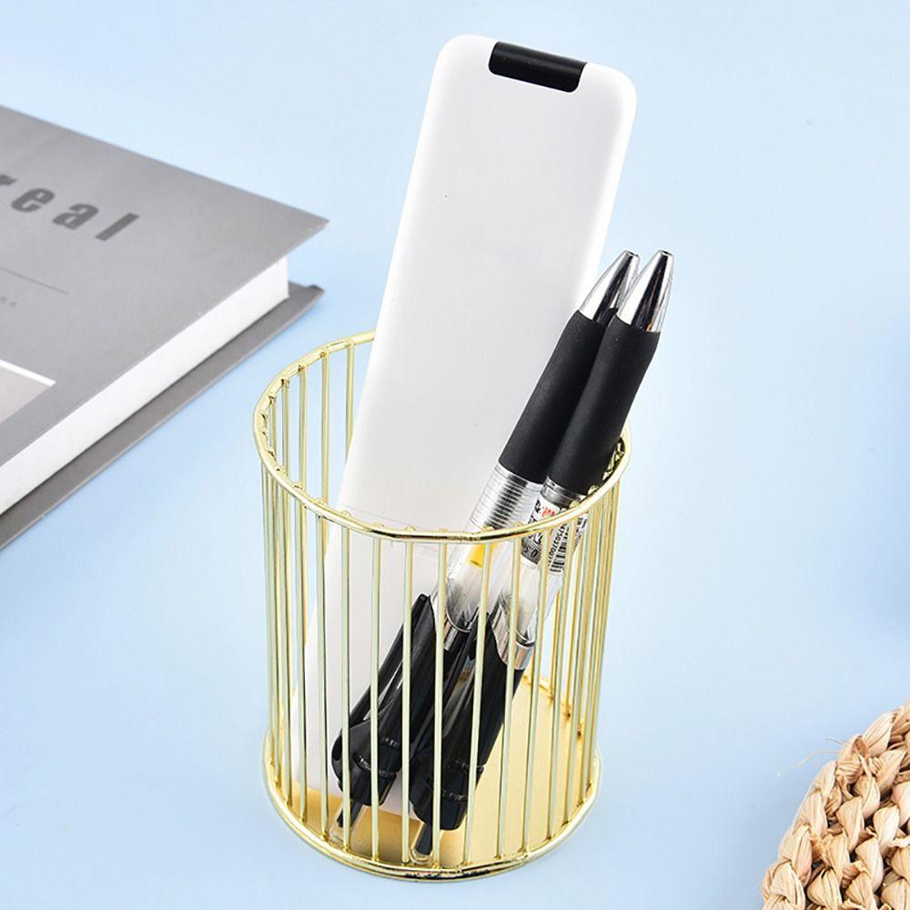 Multicolor Pen Container Multi-functional Cosmetic Brush Storage Bucket Office