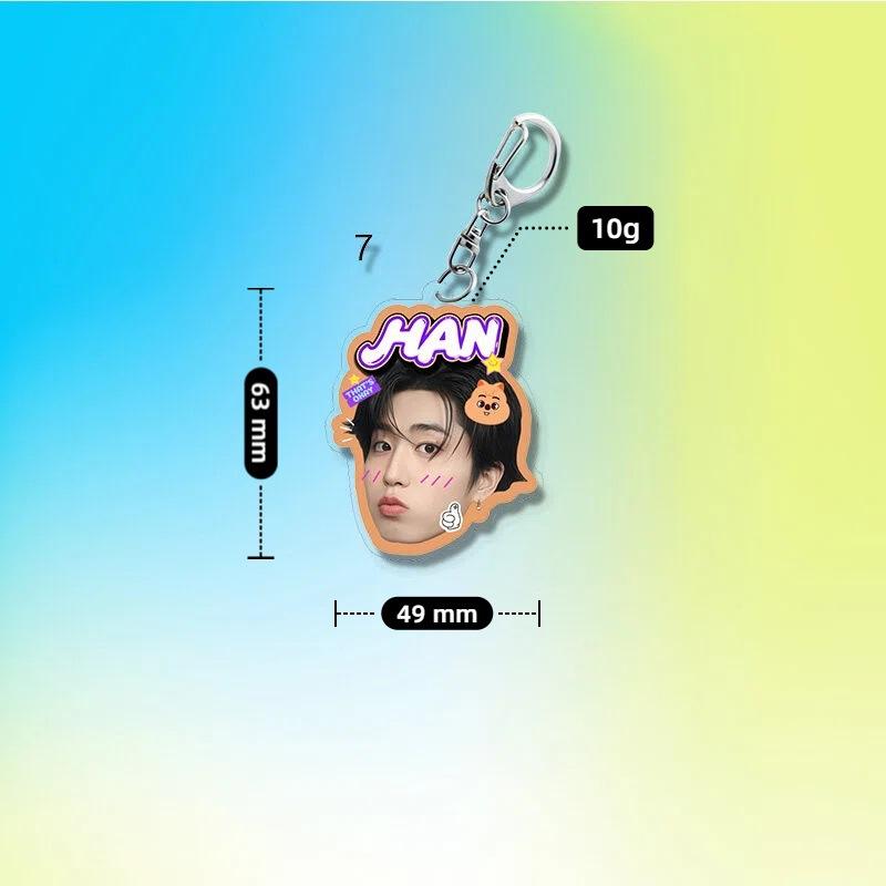8pc Stray Kids Keychain Big Head Cute Cartoon Figure, Bang Chan Lee Know Changbin Hyunjin Han Felix Seungmin I.N Animal Ears Keyring, STAY Fans Gift