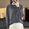 Neck Sweater for Women In Autumn and Winter Style, Fashionable, Loose and Versatile Cashmere Knitted Base Shirt, Warm and Skin-friendly Sweater