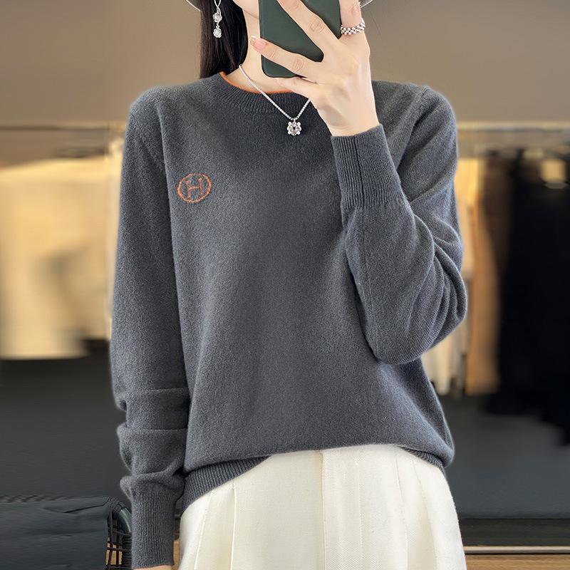Neck Sweater for Women In Autumn and Winter Style, Fashionable, Loose and Versatile Cashmere Knitted Base Shirt, Warm and Skin-friendly Sweater