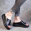 Foreign Trade Hollow Women's Slippers Summer New Roman Women's Shoes Ethnic Style Outer Wear Thick-soled Wedge Heel Fish Mouth Women's Cool Slippers