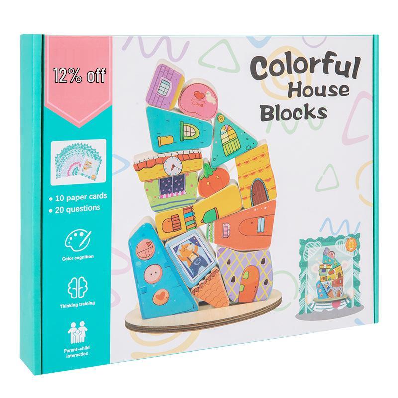 

Colorful Large Particle Wooden Stacking Game for Early Education - Toddler Puzzle Toy