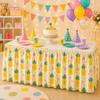 Pastoral Floral Fruit Print Table Skirt Dustproof Party Decoration for Birthday Home Cabinet Cover 140cm 180cm 210cm 275cm