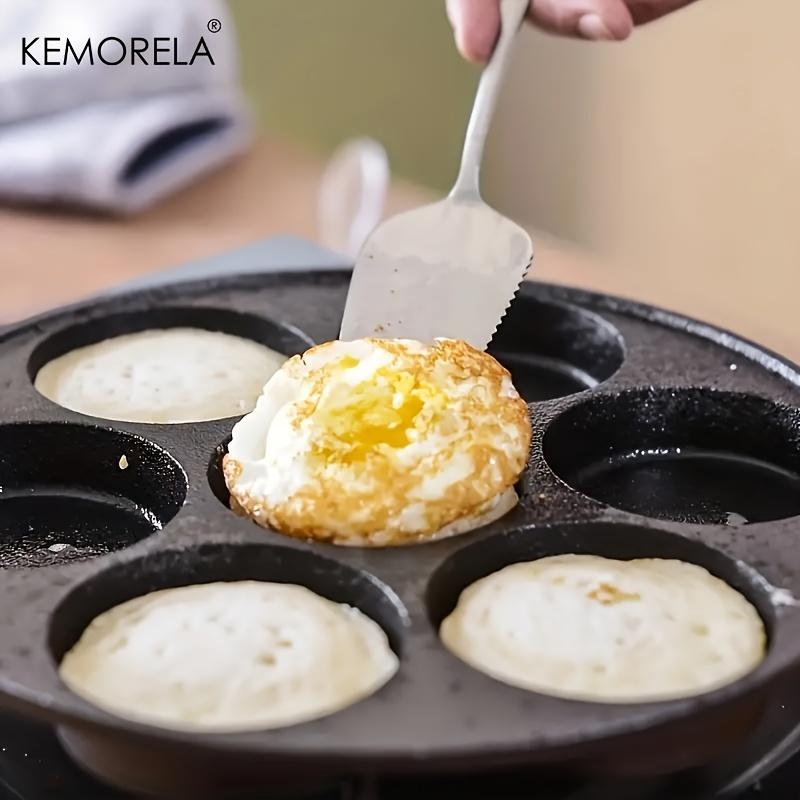 7-Hole Cast Iron Skillet Non-Stick Omelet Pan Egg Pancake Steak Breakfast Maker Kitchen Cooking Utensil
