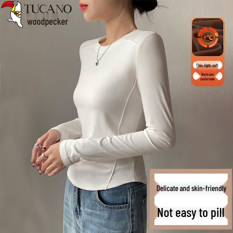 Женский рубчатый топ с длинным рукавом и круглым вырезом Woodpecker XXL