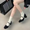 Hot Selling Women's Trendy 2025 New Style French Vintage Frosted Sandals Wide Track Single Shoes Comfortable Polyamide Sole Rubb