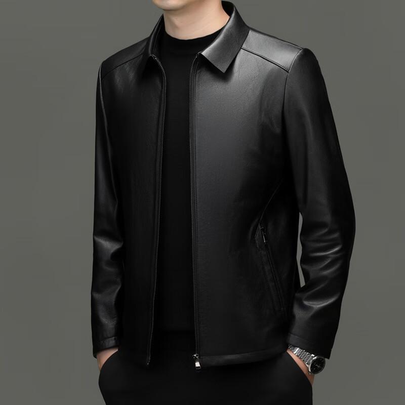 Yiliteng Men's Business Casual Leather Jacket