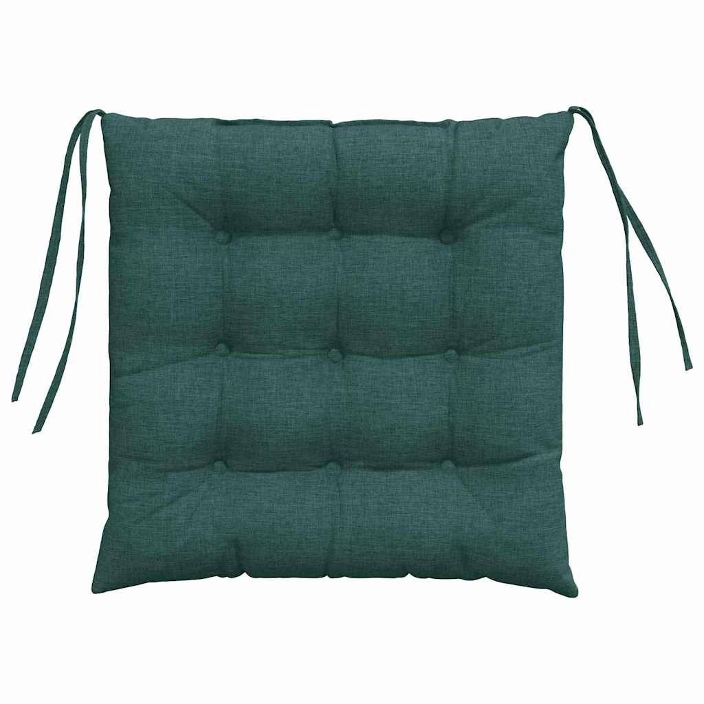 Seat Cushions 4 pcs Dark Green 40 x 40 x 6 cm Fabric