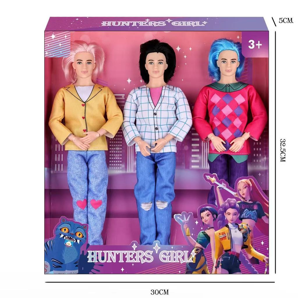 Mit Musikinstrumentenzubehör K-POP Demon Hunter Girl Troupe - Shaka Boy Troupe 11,5 Zoll Solide 11-Gelenk-Puppe Spielzeug