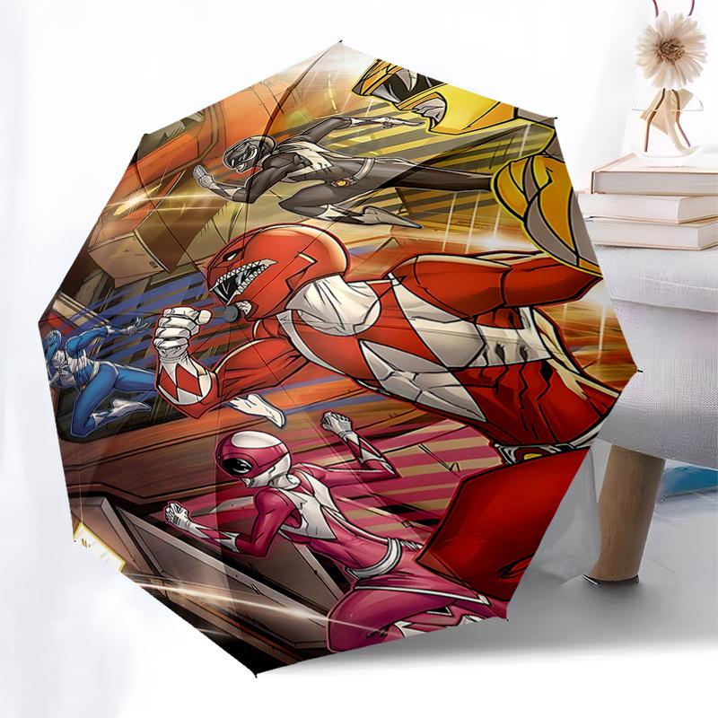 Power Rangers Automatic Opening Folding Umbrella with 8 Bone Frame Perfect for Fans, Travelers, and Daily Use!0104016a