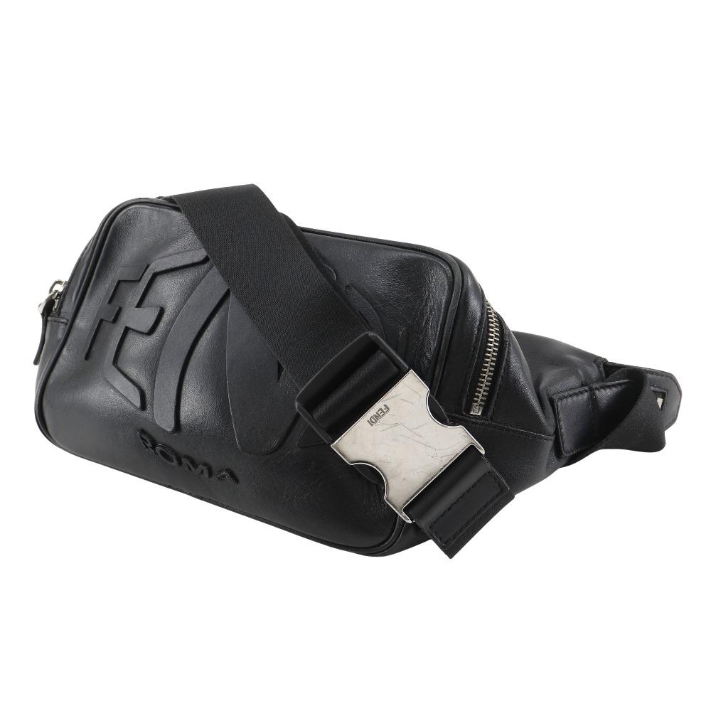 FENDI Fish eye body bag 7VA526 2WAYShoulder black Calfskin unisex Used