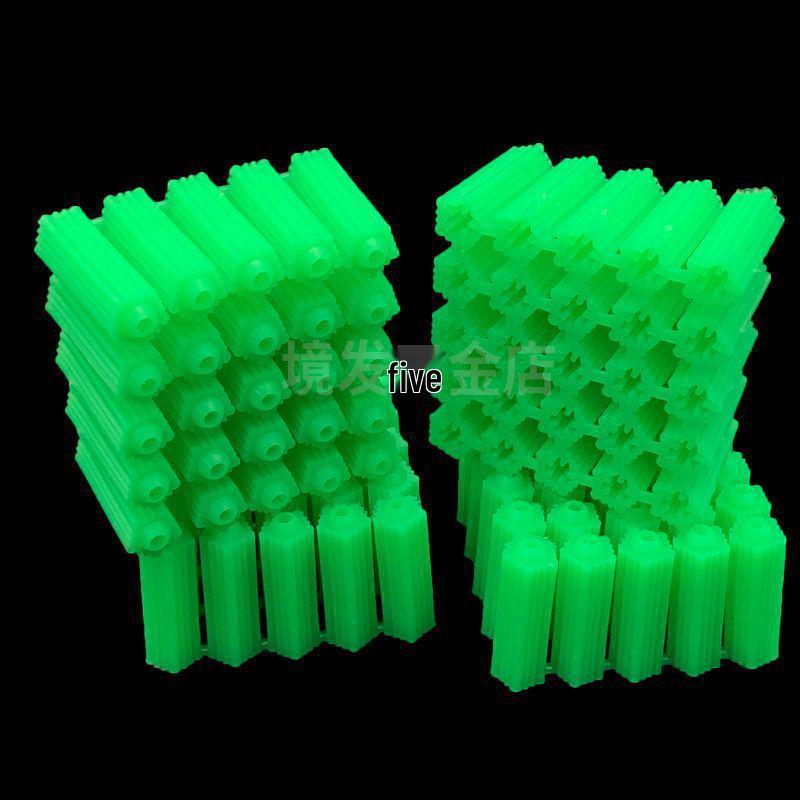 Green 6mm & 8mm Plastic Expansion Tube with Self-Tapping Screw Wall Plug, M6 & M8.