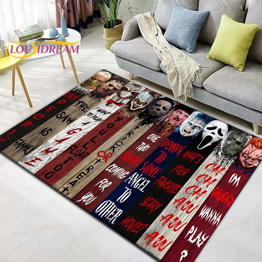 Horror Movie Characters Rugs and Carpets for Home Living Room Bedroom Entrance Large Area Soft Carpet Halloween Decoration Mat