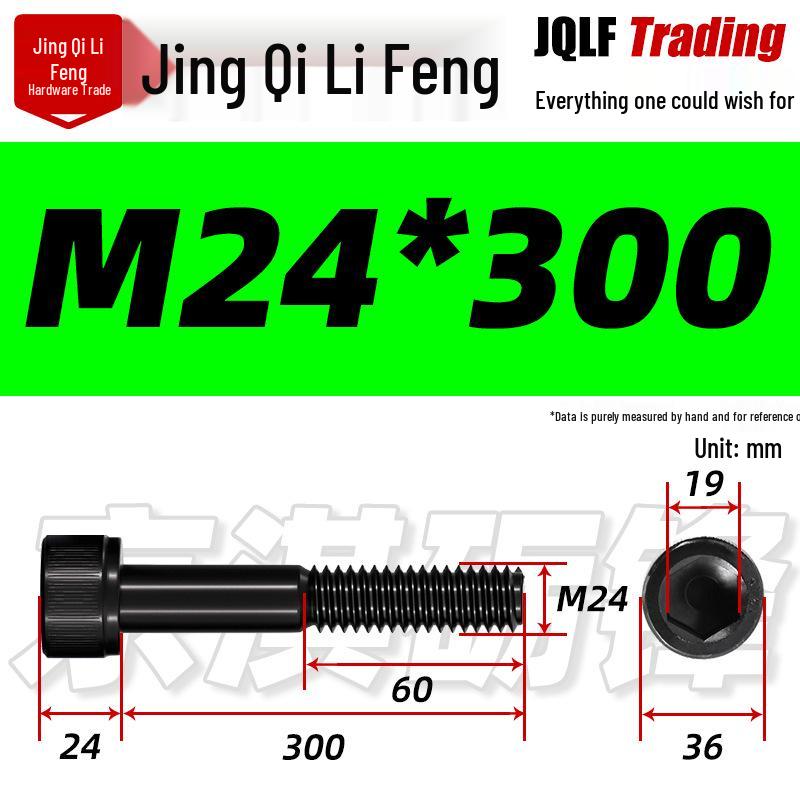 M20-M27 High Strength Blackened Hex Socket Head Cap Screw with Knurled Cylindrical Half Thread