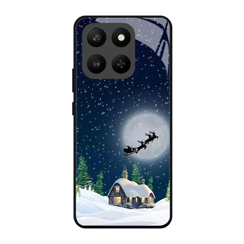 Christmas Painted Case For Honor 400 200 90 70 50 Lite Pro Tempered Glass Back Cover For Honor 400 200 Smart Shell Fundas Bumper
