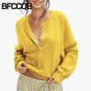 BFCCQB Modă Casual pentru Femei Toamnă Iarnă Mânecă Lungă Gât Rotund Bluze & Cămăși