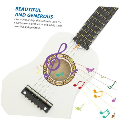 iplusmile 21-inch Small Acoustic Guitar for Beginners 6-String Wooden Guitar White