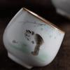 Large Ru Kiln Teacup Travel Personal Meditation Cup Handmade Ceramic Tea Bowl Pu'er Master Cup Household Tea Set Accessories