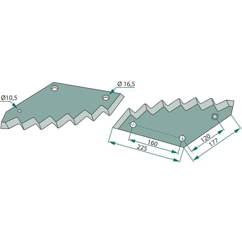 Knife for feeder wagon loader silage cutter JF-Stoll VM 32 38 8 70-236