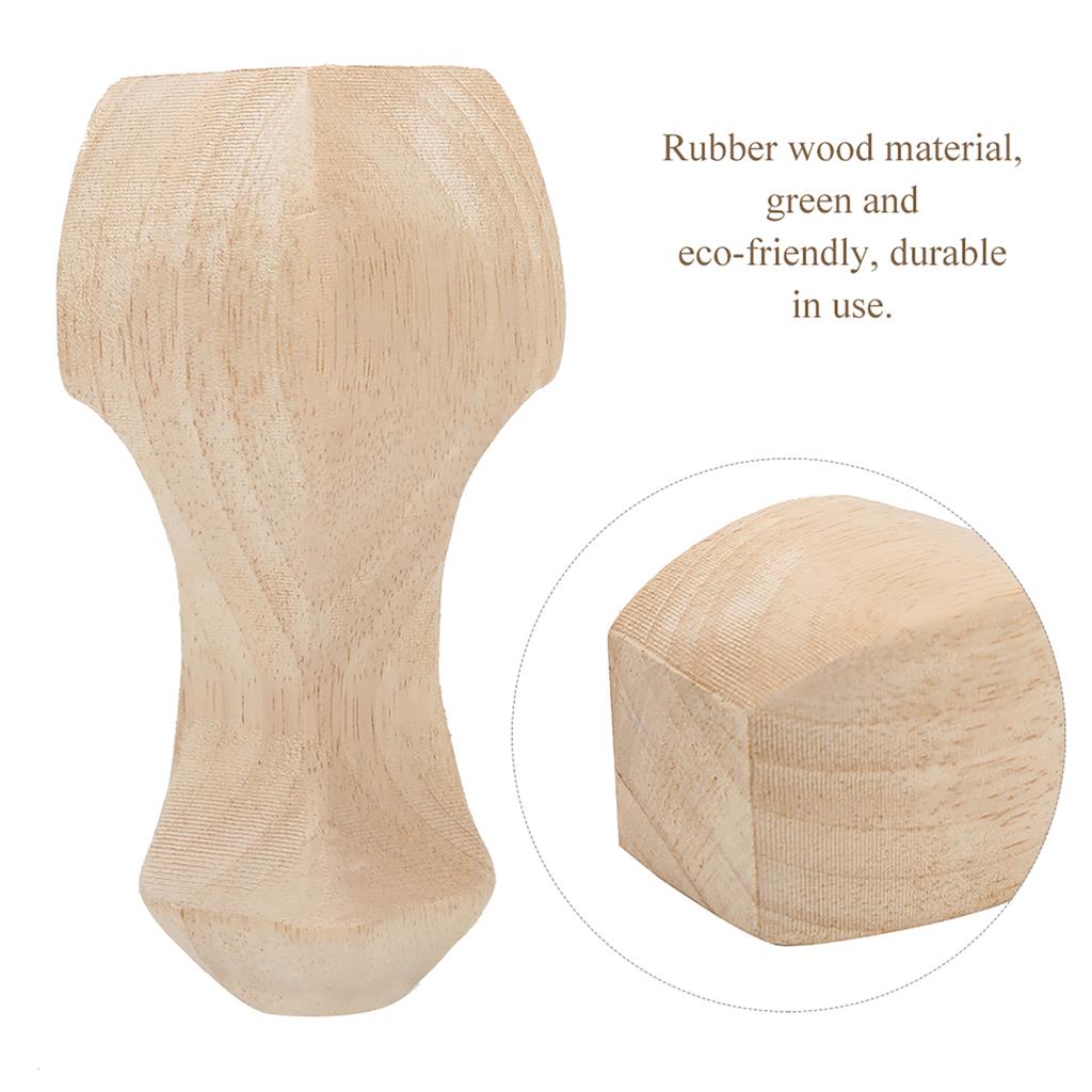 4 ks ručně vyřezávané dřevěné nohy nábytku pro konferenční stolek, TV skříňku, pohovku