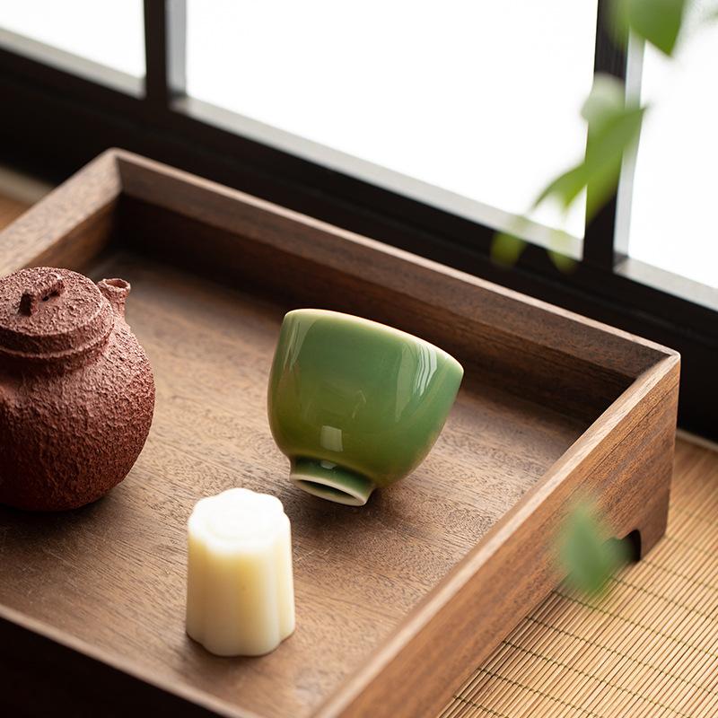 Grüne Glasur Teetasse Japanisch Handgemacht Keramik Kung Fu Teegeschirr Verkostungstasse Haushaltsgebrauch Kleine Einzelne Tasse Meistertasse