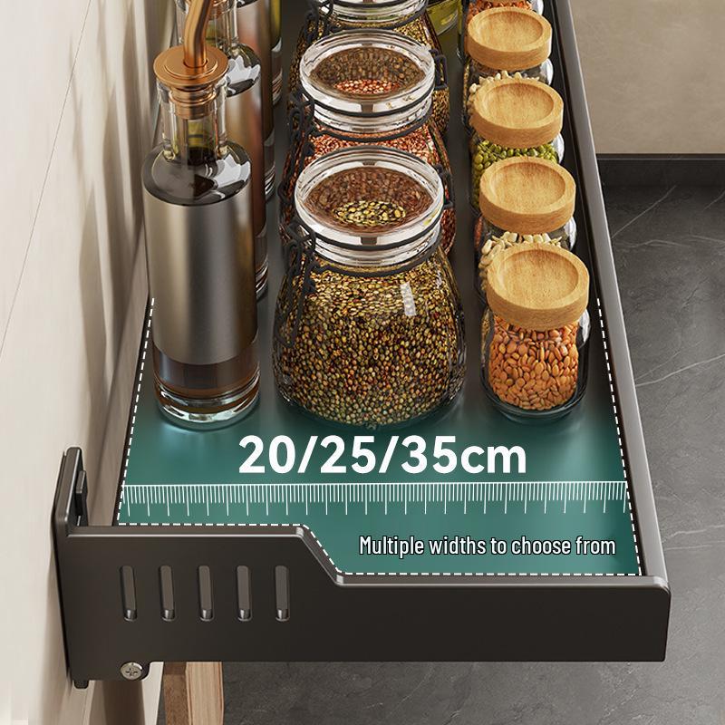 Punch-Free Kitchen Spice Rack: Wall-Mounted, Widened, Multifunctional Seasoning Storage Solution.