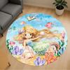 1pc Mermaid Coral Round Chair Mat Office Area Rug - Non-Slip, Floor Mat for Office, Bedroom, and Indoor Decor P127187