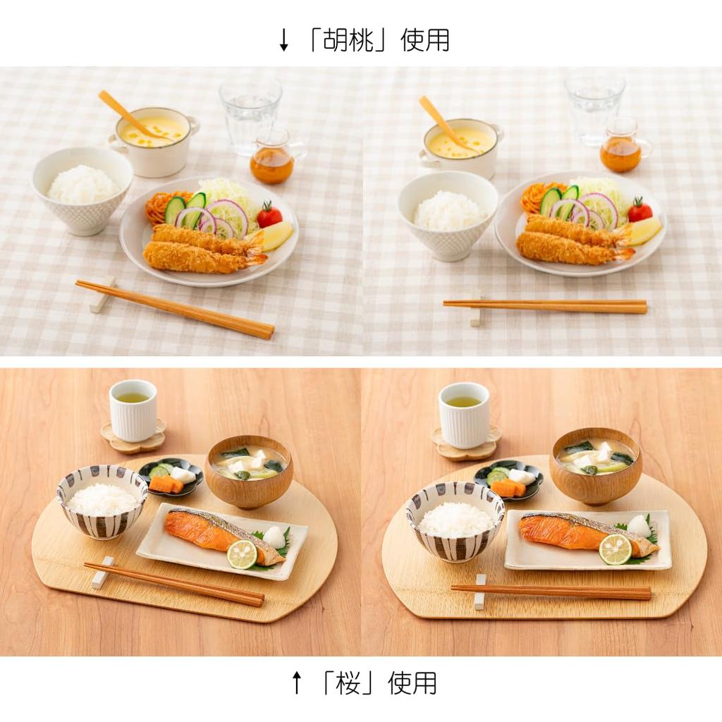 FlaColle Natural Beeswax Finish Natural Wood Made in Gift Chopsticks, 23cm, Octagonal, Thick, Stylish, Japan, [Nostalgic Warmth], (Walnut)