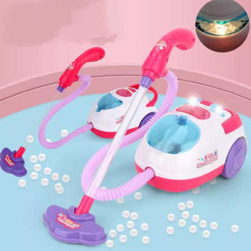 Children'S Electric Mini Vacuum Cleaner Playing House Toys Sound And Light Cleaning Working Function Kids Educational Toys Girl