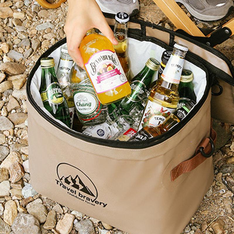 

AOTU 20L Lunch Bag for School Travel Picnic Outdoor Portable Thermal Insulation Bag Cooler Bag Light Coffee