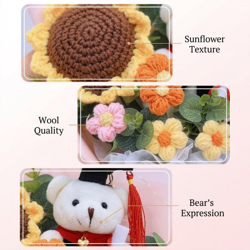Graduation Gift Bear Knitted Bouquet Creative Adult Gift Girl Birthday Doll Graduation
